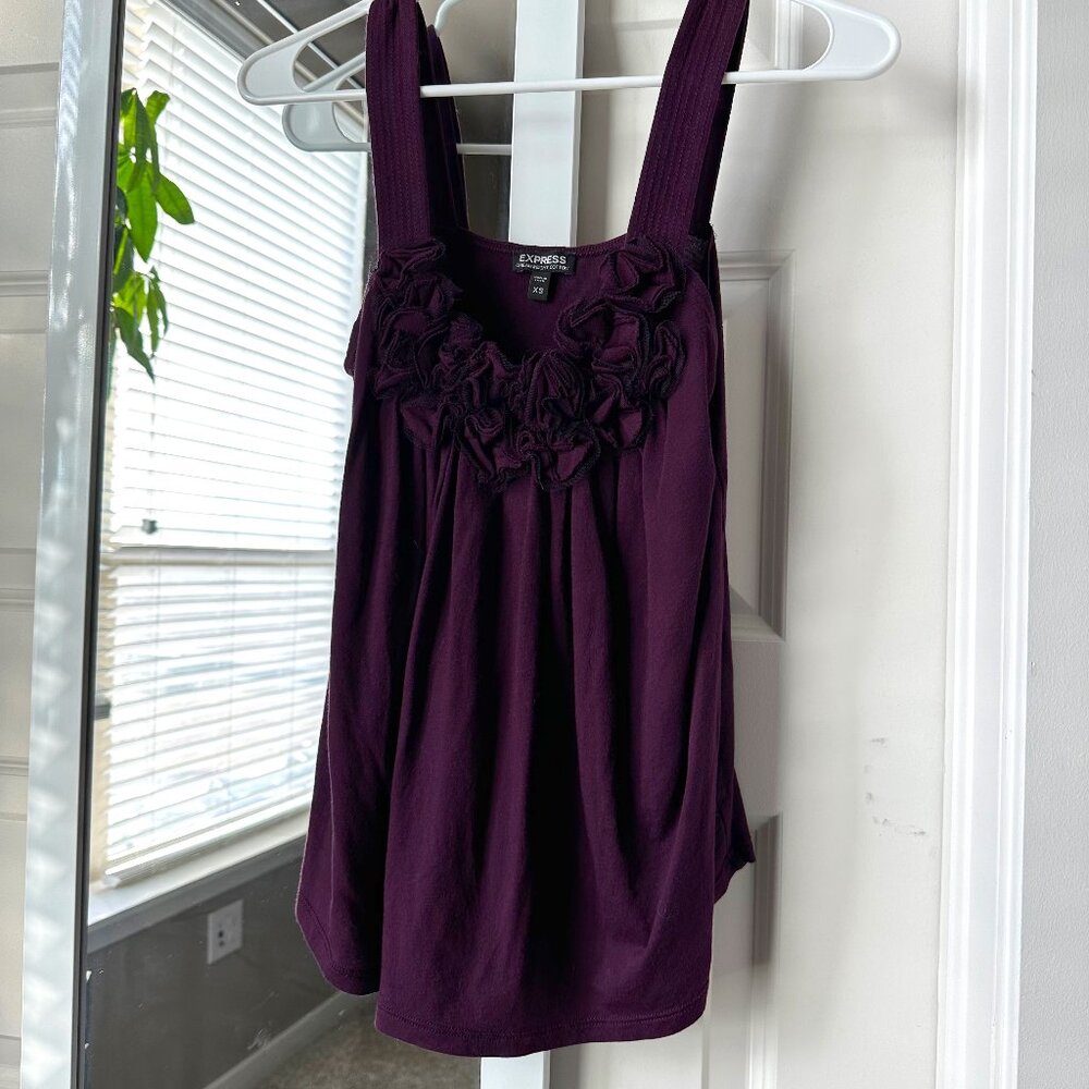 Express Plum Floral Bust Tank XS